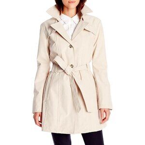 H&M Mama Trench Coat Maternity Single Breast Tie Sash Khaki Tan Size Medium